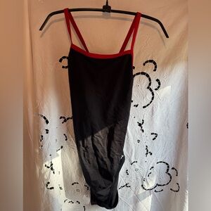 Vintage Speedo 90’s sporty Black One-Piece Swimsuit with White Logo 14/40